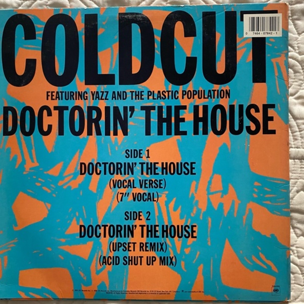 VINTAGE VINYL COLDCUT Doctoring the house c. 1988 CBS records
